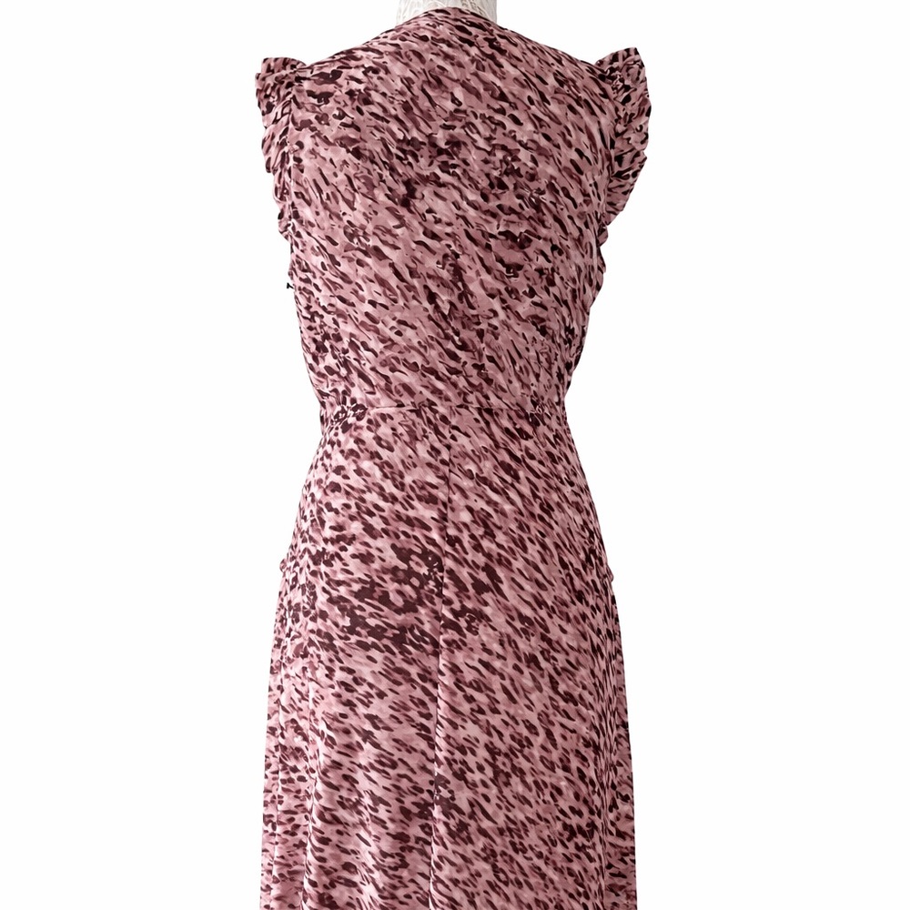 Simply Vera Vera Wang Pink Animal Print Midi Dress - size medium. M - Picture 2 of 9